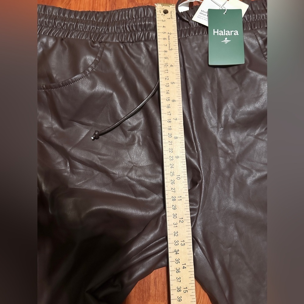 High Waisted Drawstring Stretchy Fleece Casual Tapered Pants with Pockets - Picture 7 of 10